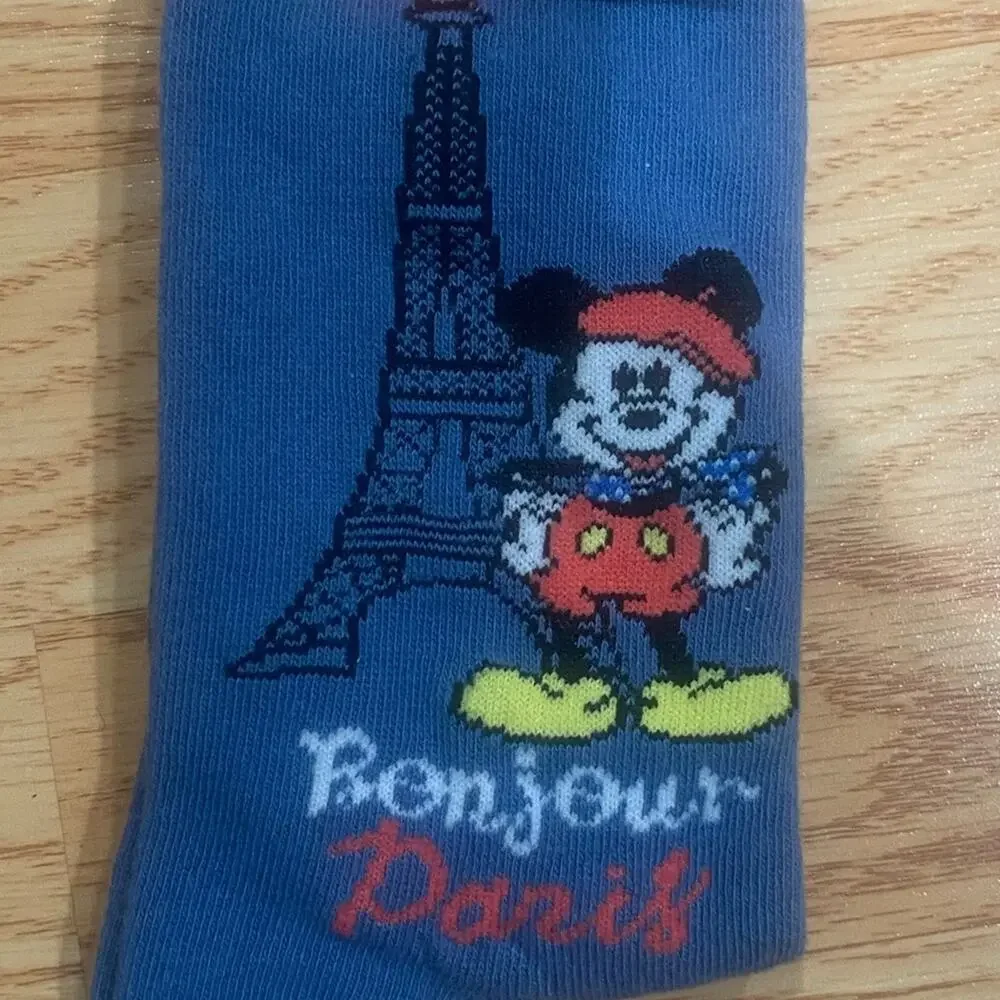 Disney Mickey Mouse bojour Paris Blue Socks